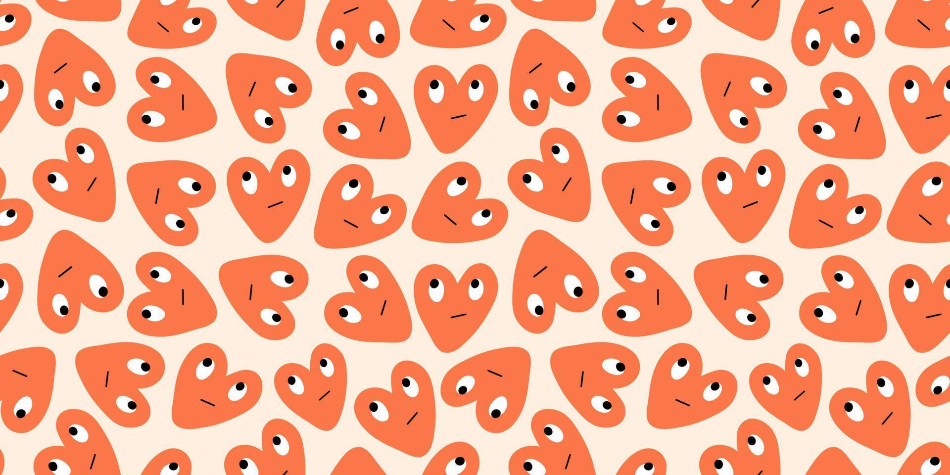 Seamless pattern with shapes of hearts vector