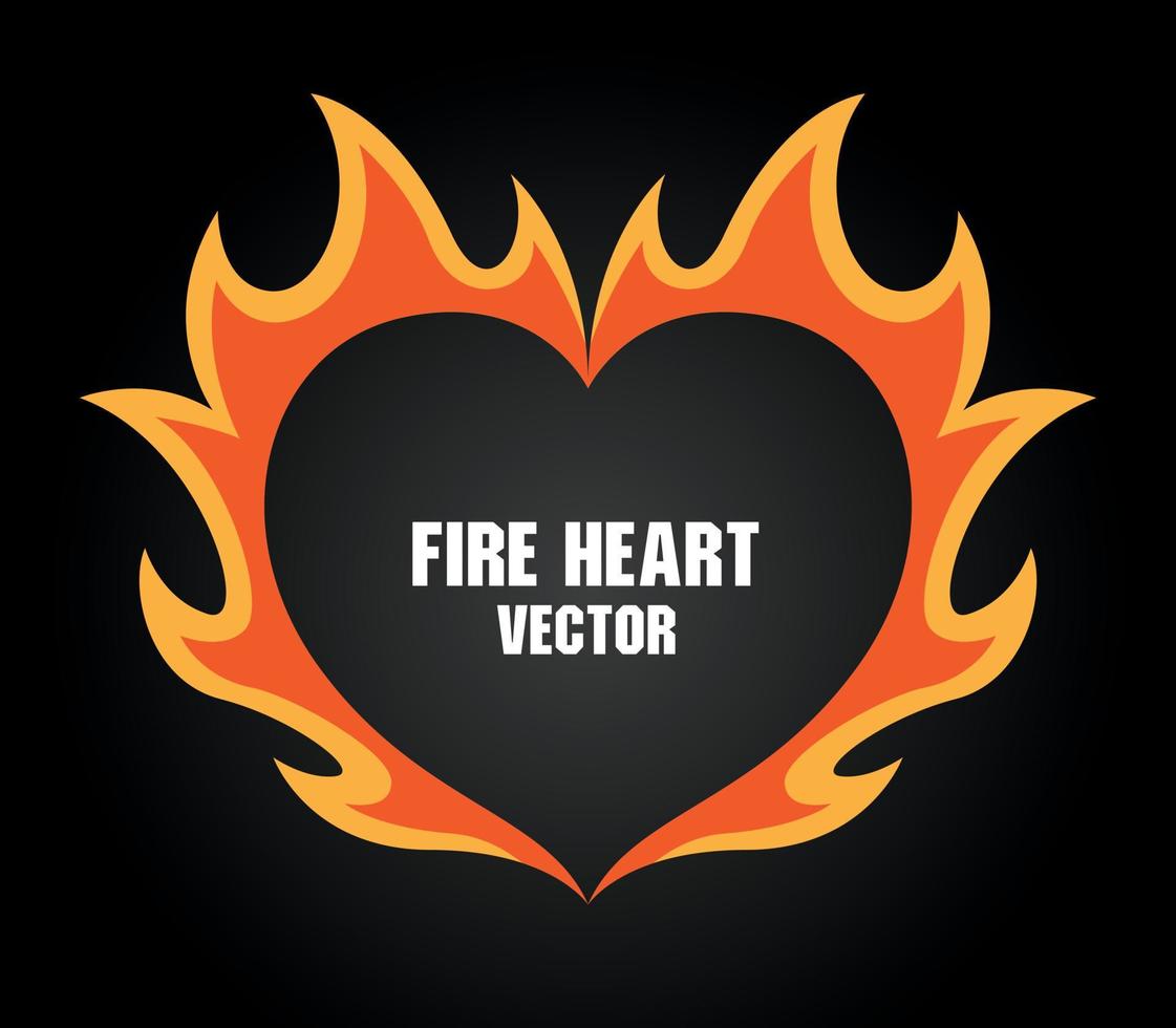 corazón forma fuego gráfico marco vector en calle Arte estilo
