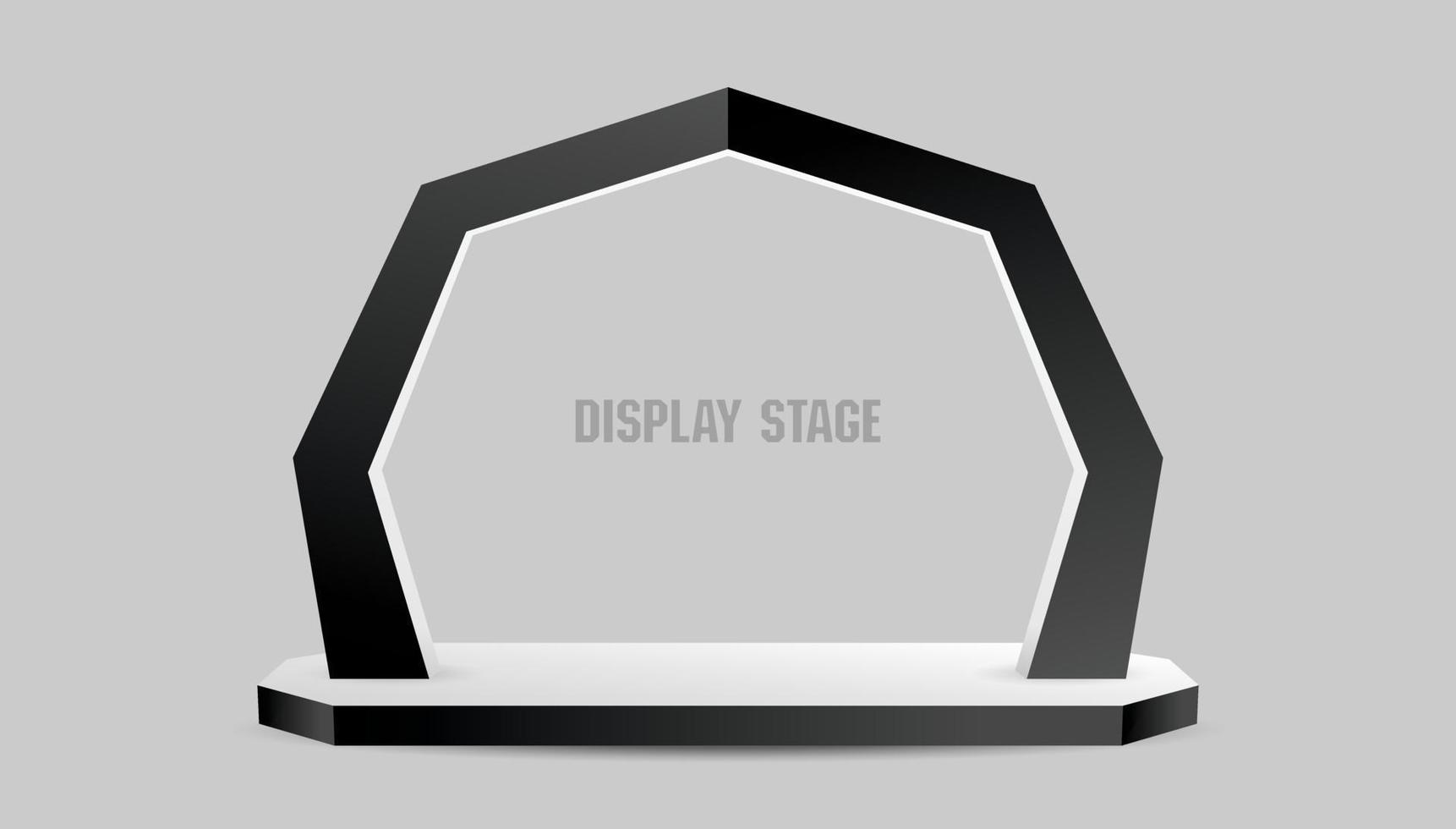 frio negro moderno estilo geométrico arco monitor etapa 3d ilustración vector