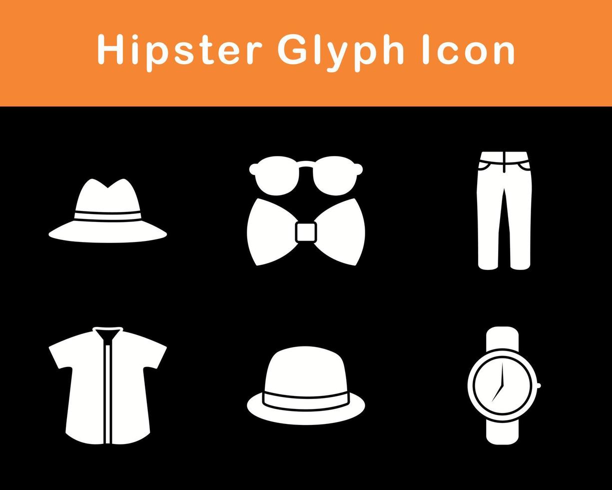 hipster vector icono conjunto