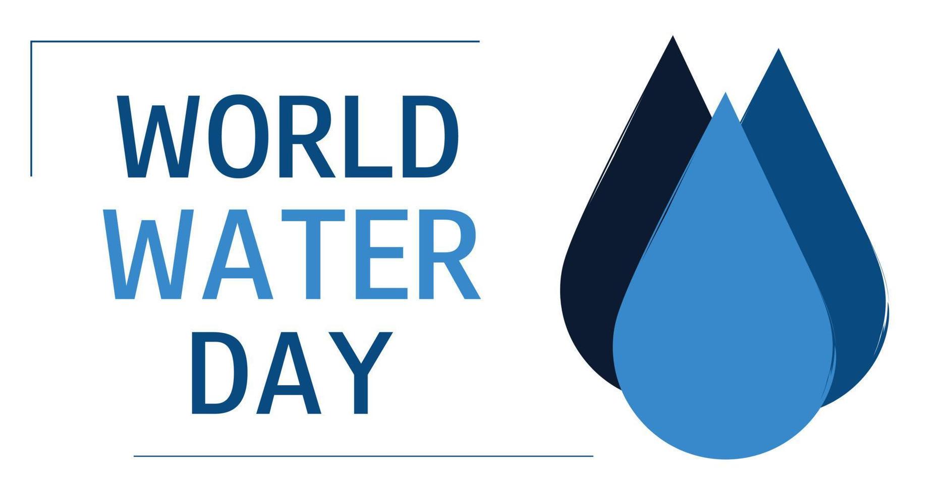 World water day background. Save water concept. 22 March. Ecology concept. Logo design template. Vector Illustration.