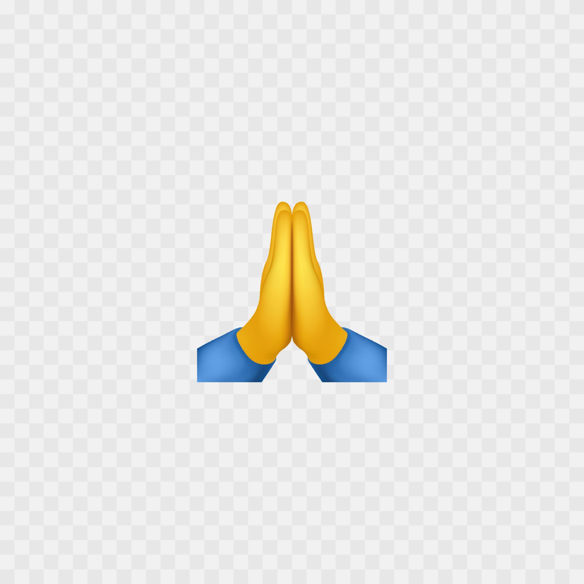 Prayer hands emoji. Folded hands. Isolated on white. Vector 20257879