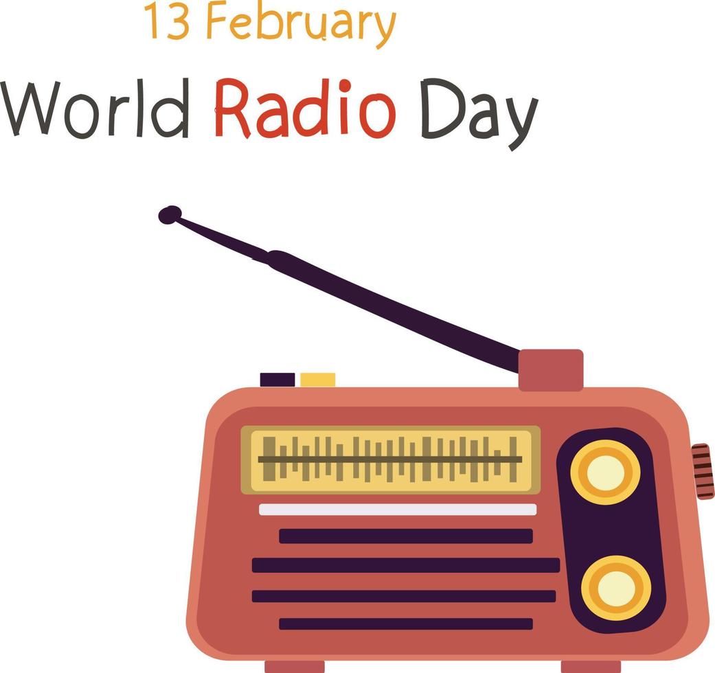 world radio day is celebrated every year on 13 January. vector