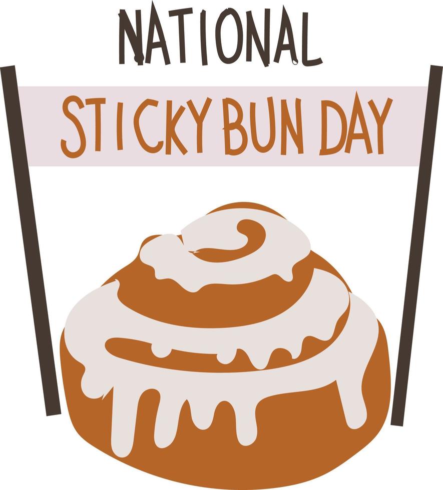 National Sticky Bun Day Vector illustration.