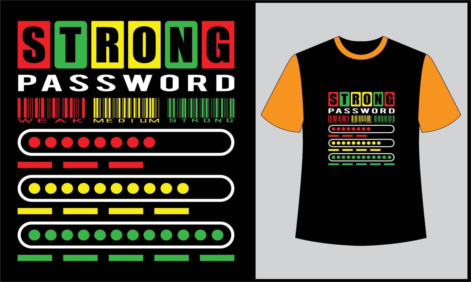 strong password typography illustration t shirt design vector