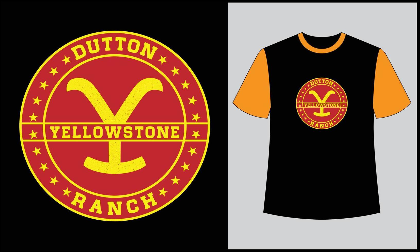 yellostone typography illustration round vector t shirt design 12