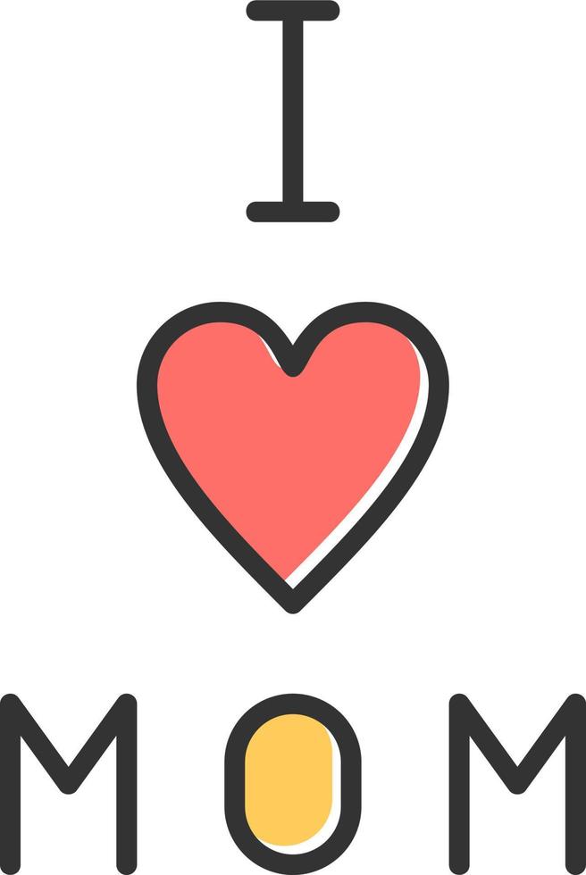 I love Mom Vector Icon
