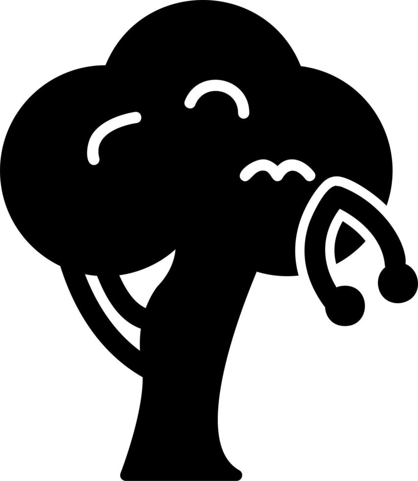 Cereza árbol vector icono