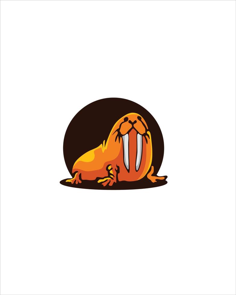 yellow walrus cartoon vector illustration design