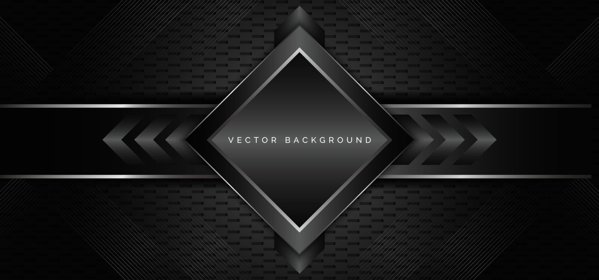 Abstract black dark metallic background design vector