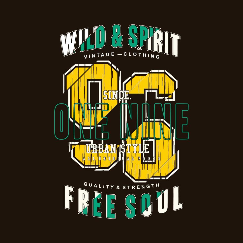 wild and spirit sporty graphic vector print t shirt