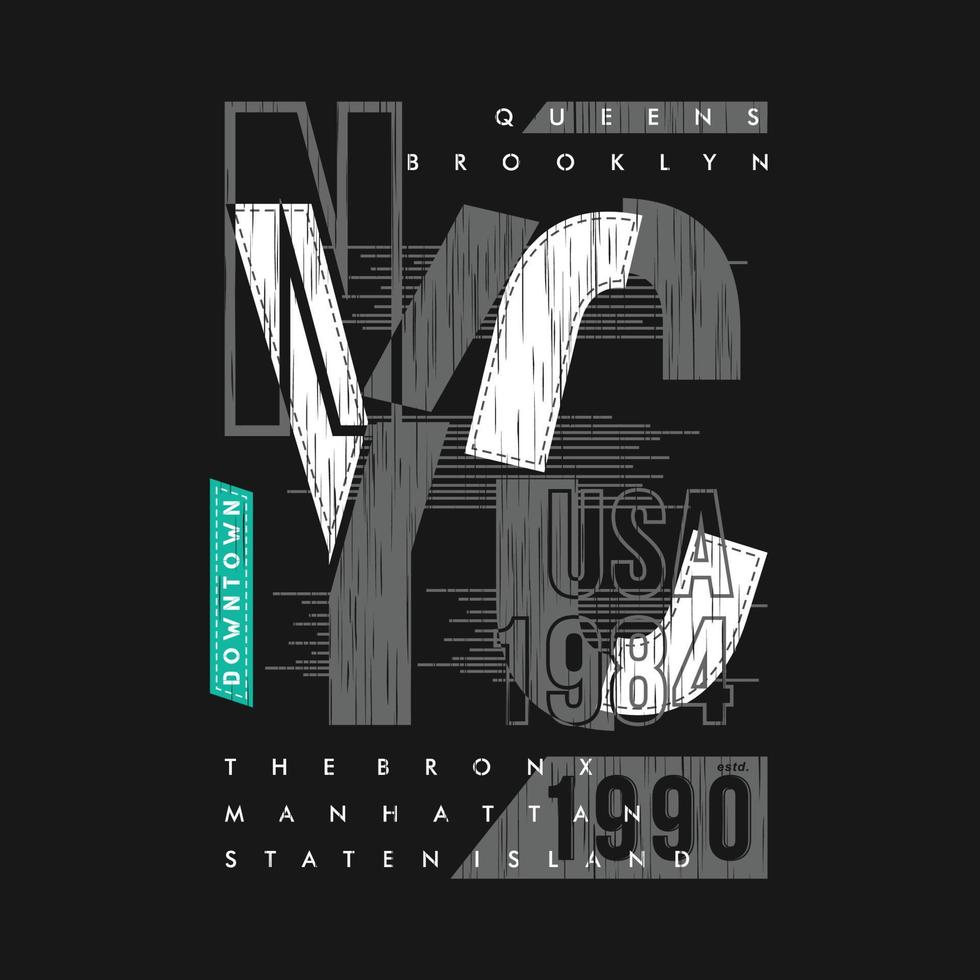 new york city, graphic typography vector, t shirt design, illustration, casual style vector