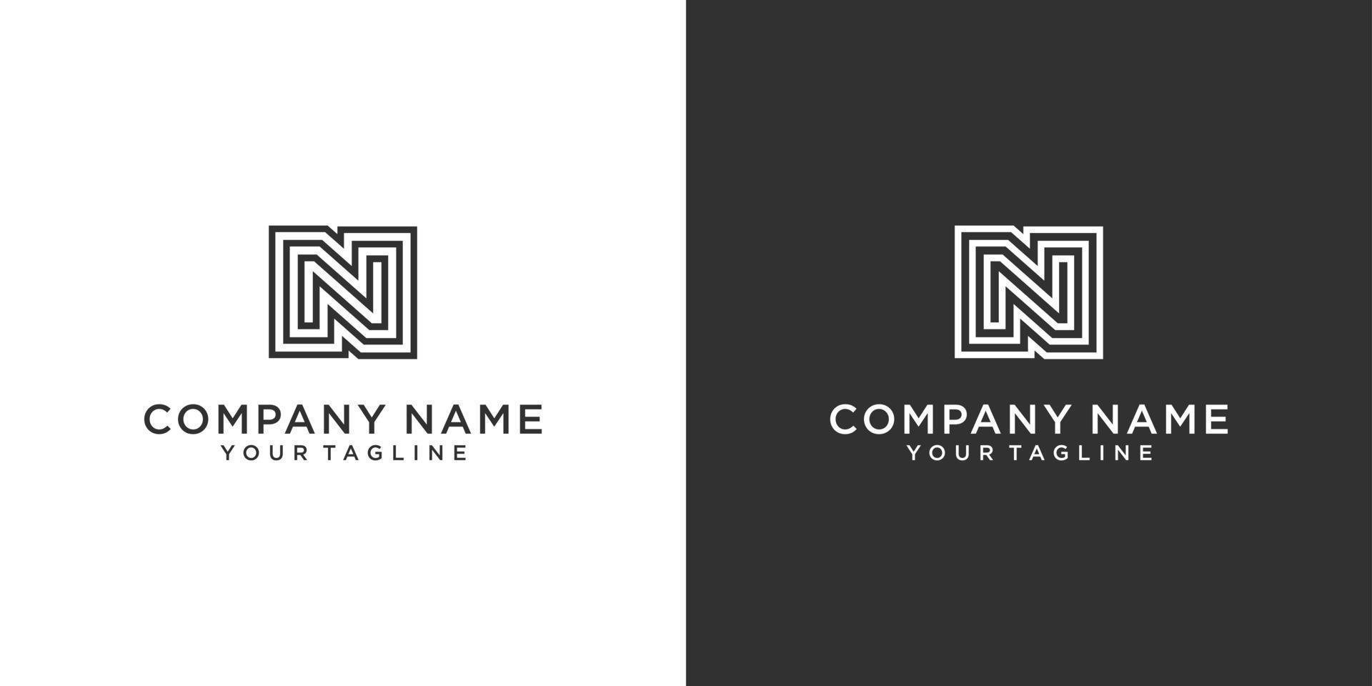 Initial letter N monogram logo design vector. vector