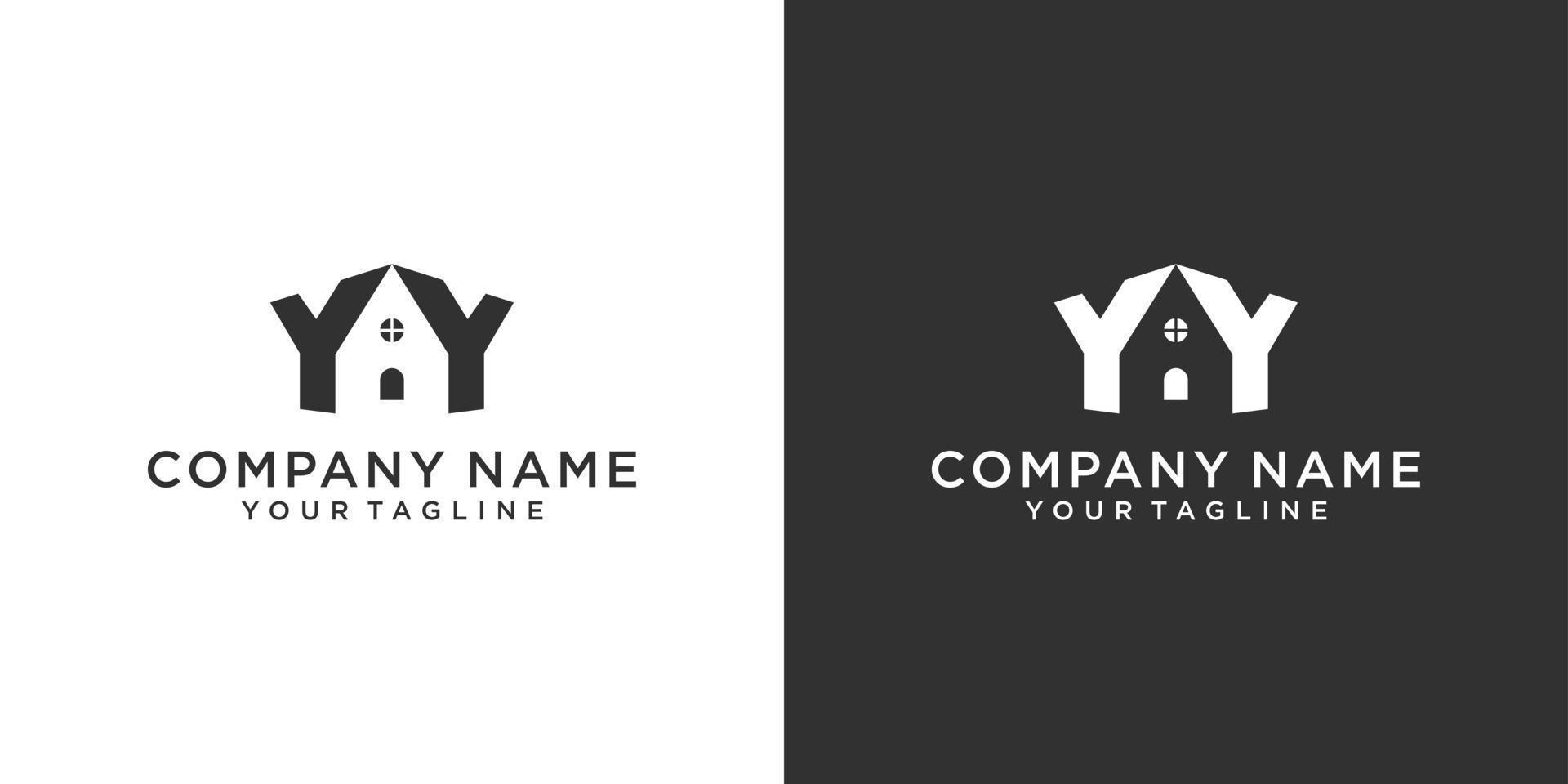 Letter Y logo design with real estate vector. vector