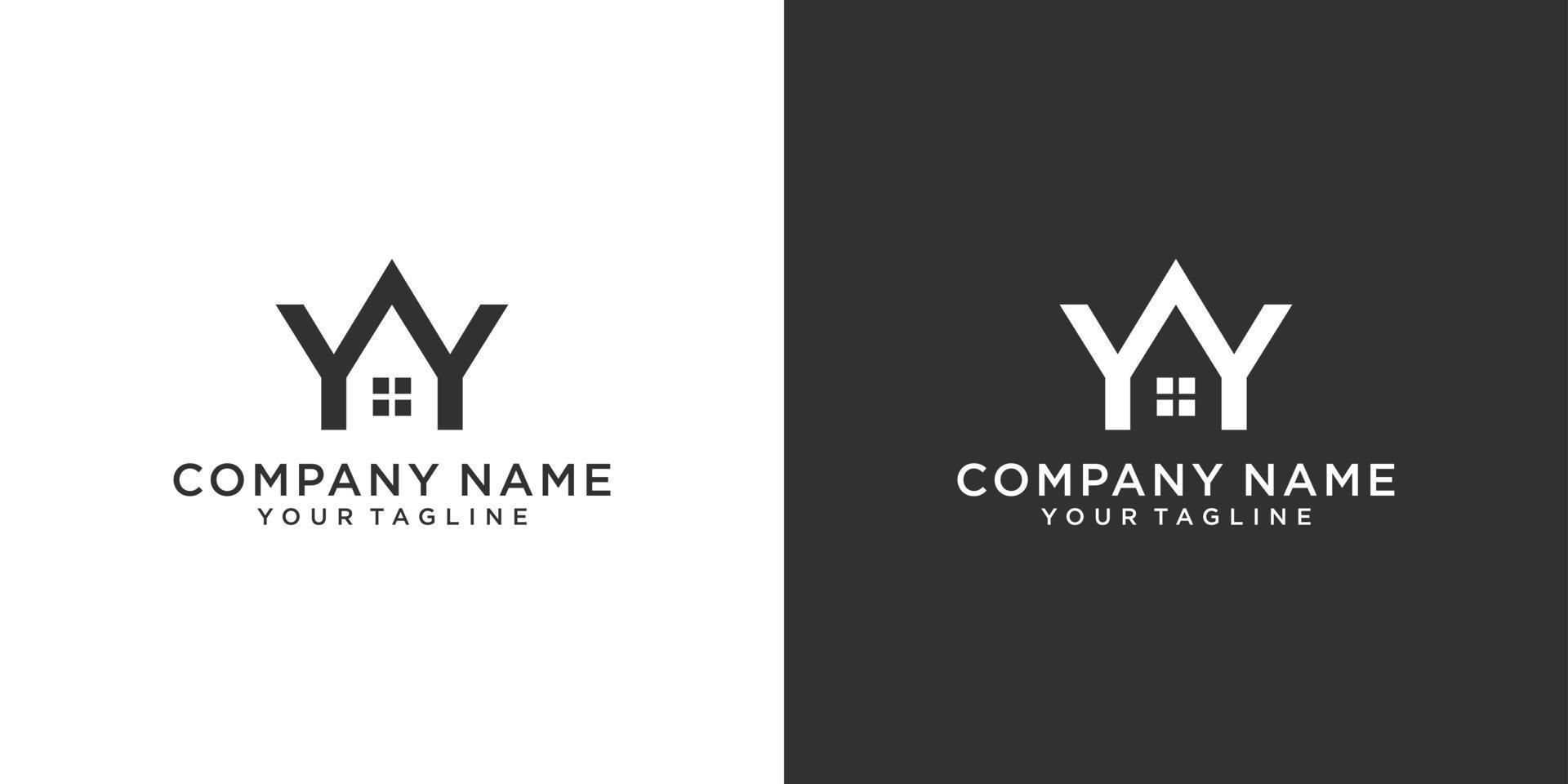 Letter Y logo design with real estate vector. vector
