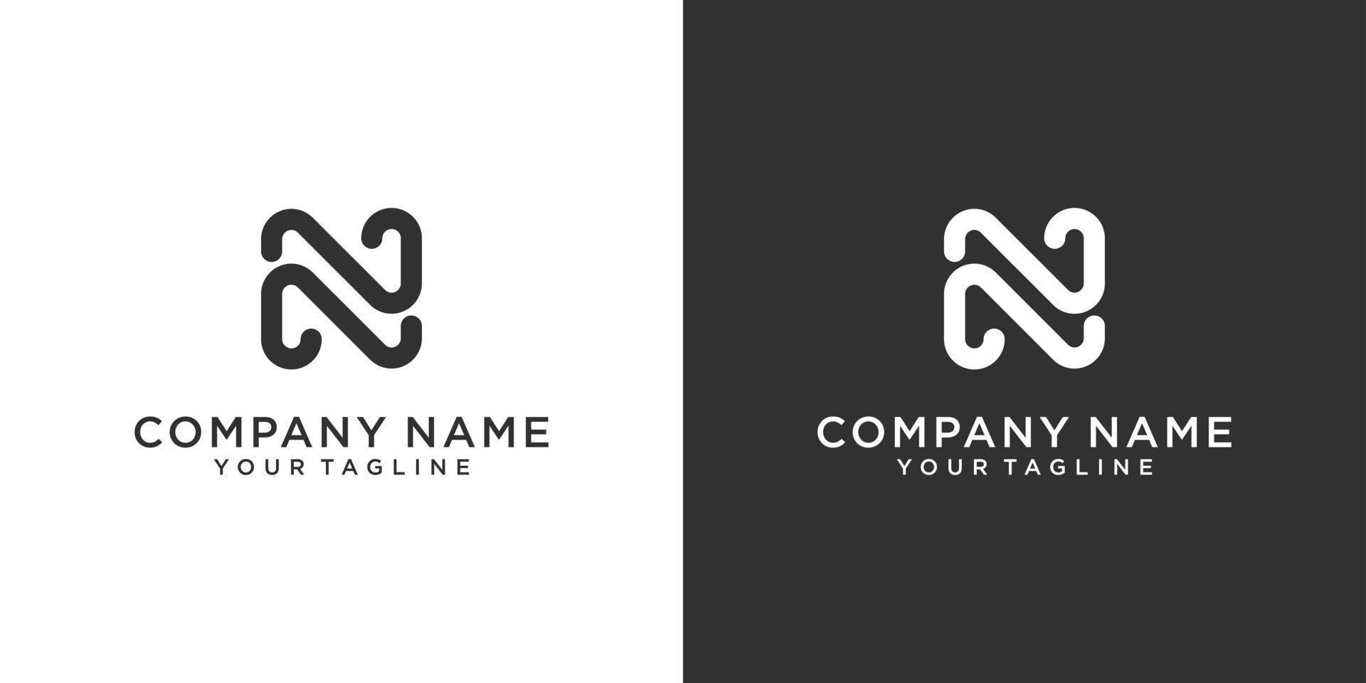 Initial letter N monogram logo design vector. vector