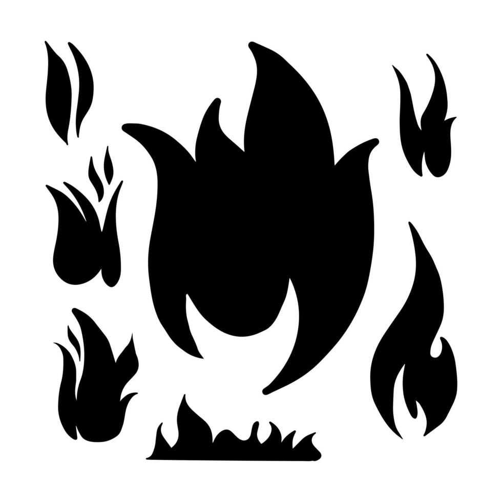 vector de fuego, icono de llama. icono negro aislado sobre fondo blanco.