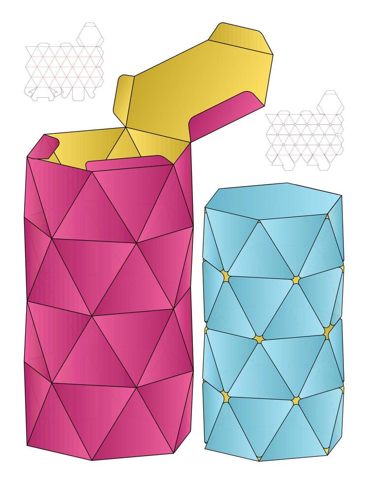 Box packaging die cut template design. 3d mock-up vector
