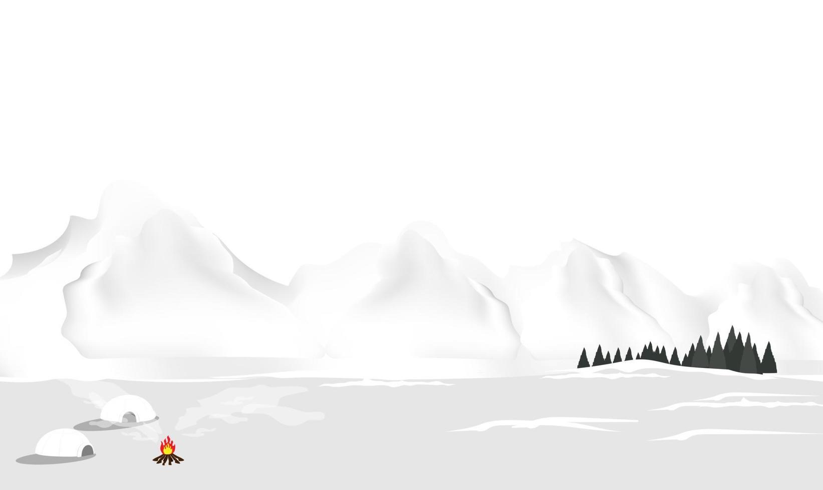 beautiful scenery in snowy on north pole illustration, abstract background, snowy day vector