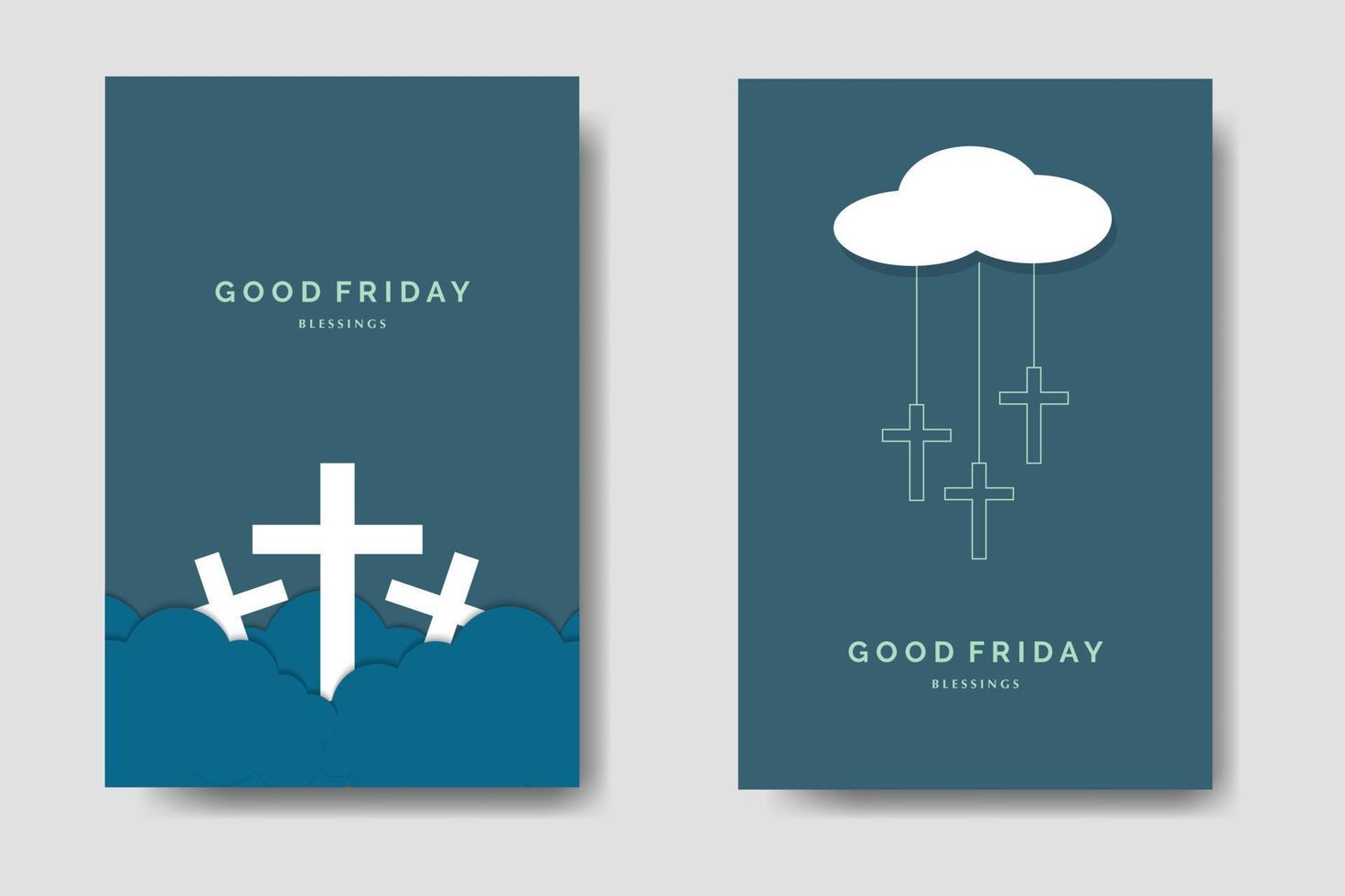 Good Friday Flat Template Bundle vector