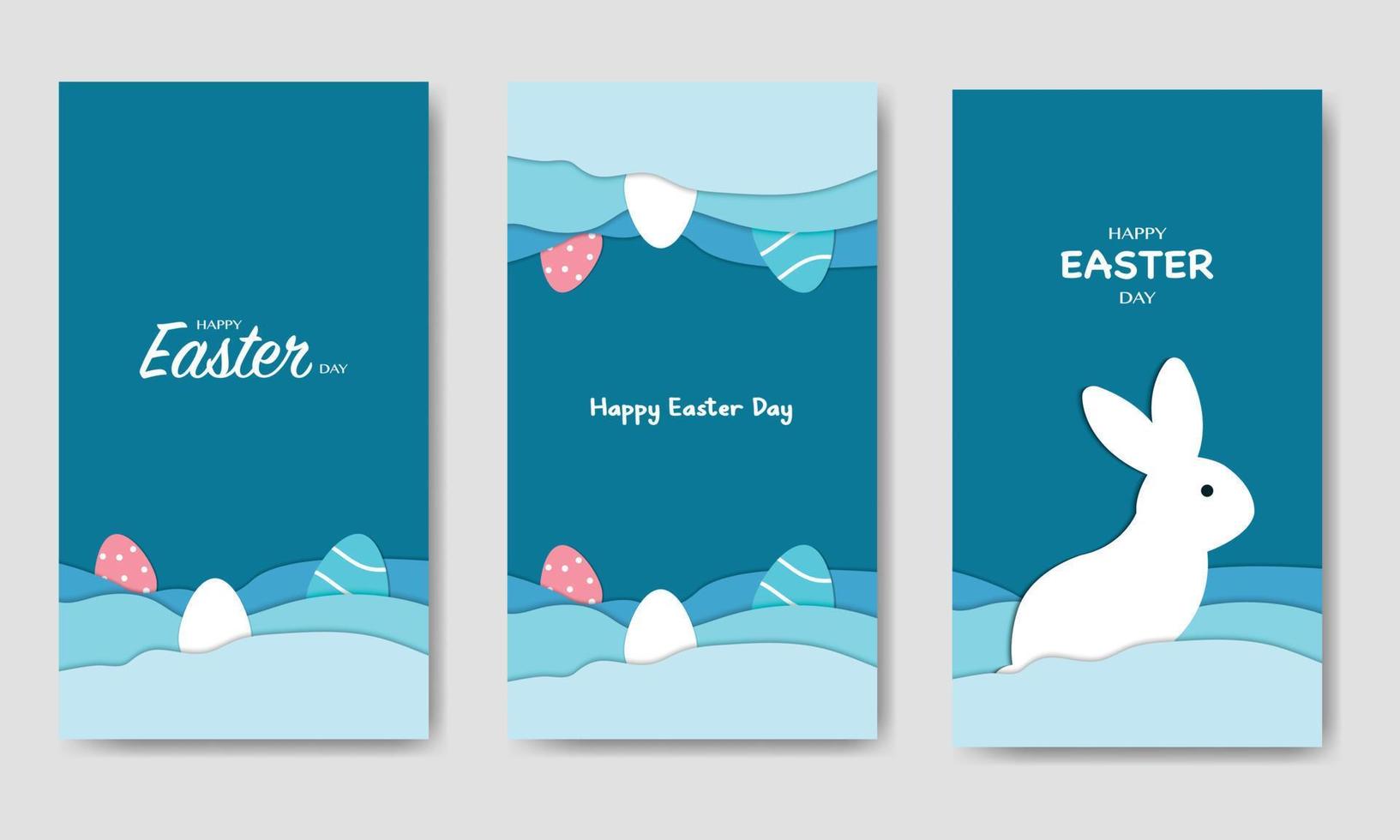 Happy Easter Day Bundle Illustration Template vector