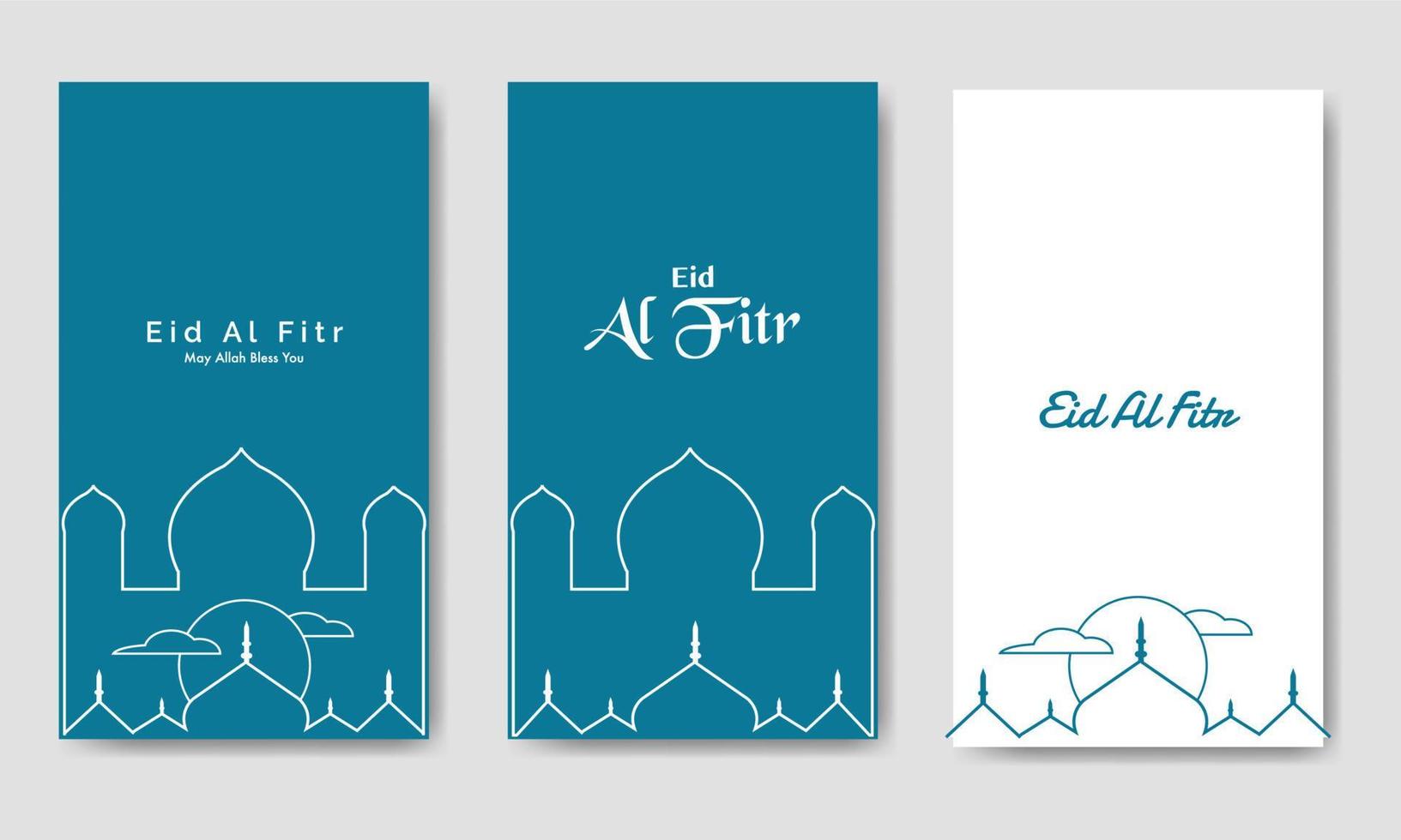 Eid Al Fitr Line Art Template Bundle vector
