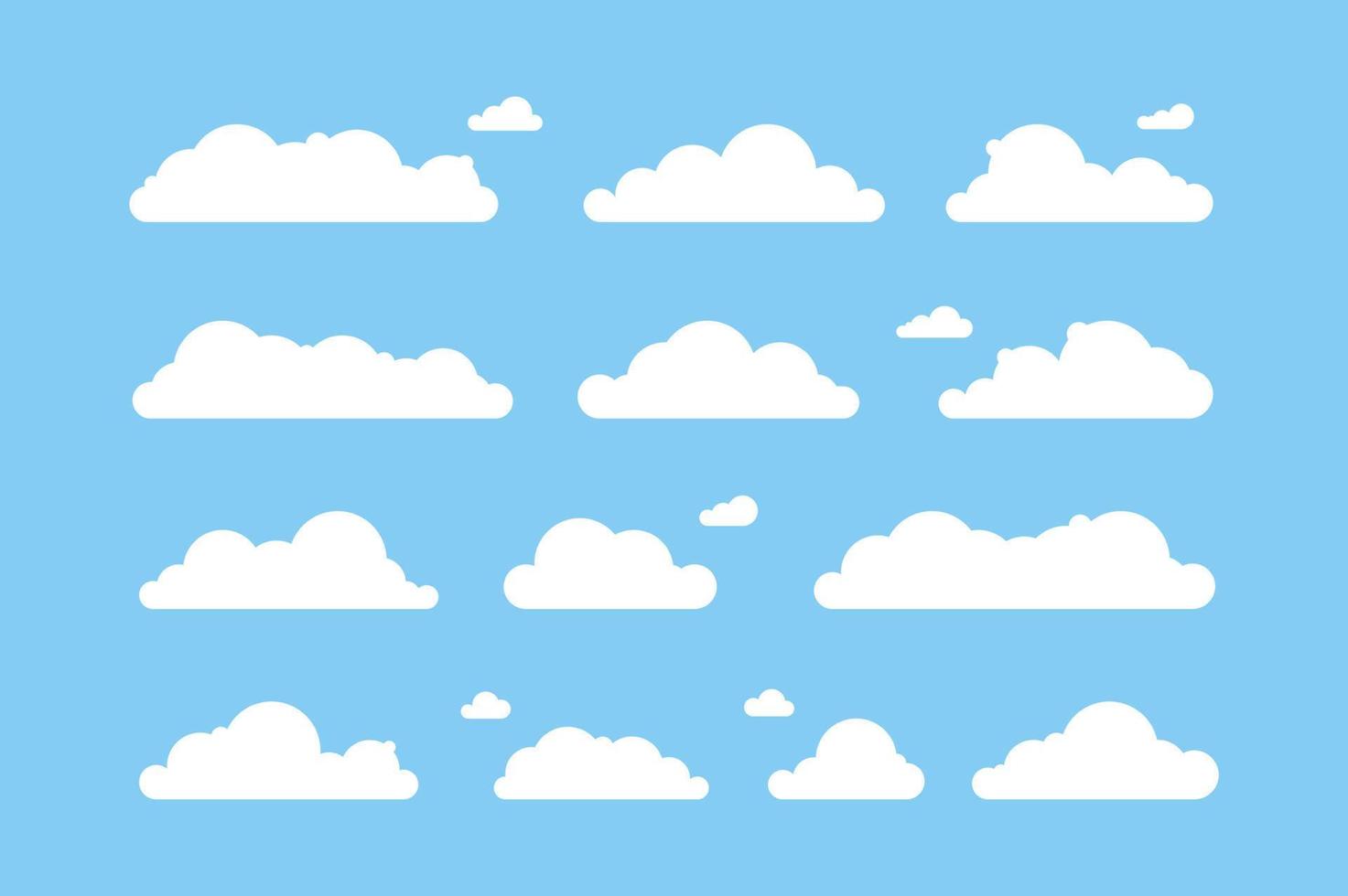 nube ilustración. conjunto de nubes plano ilustración. dibujos animados estilo vector. resumen burbuja cielo icono vector