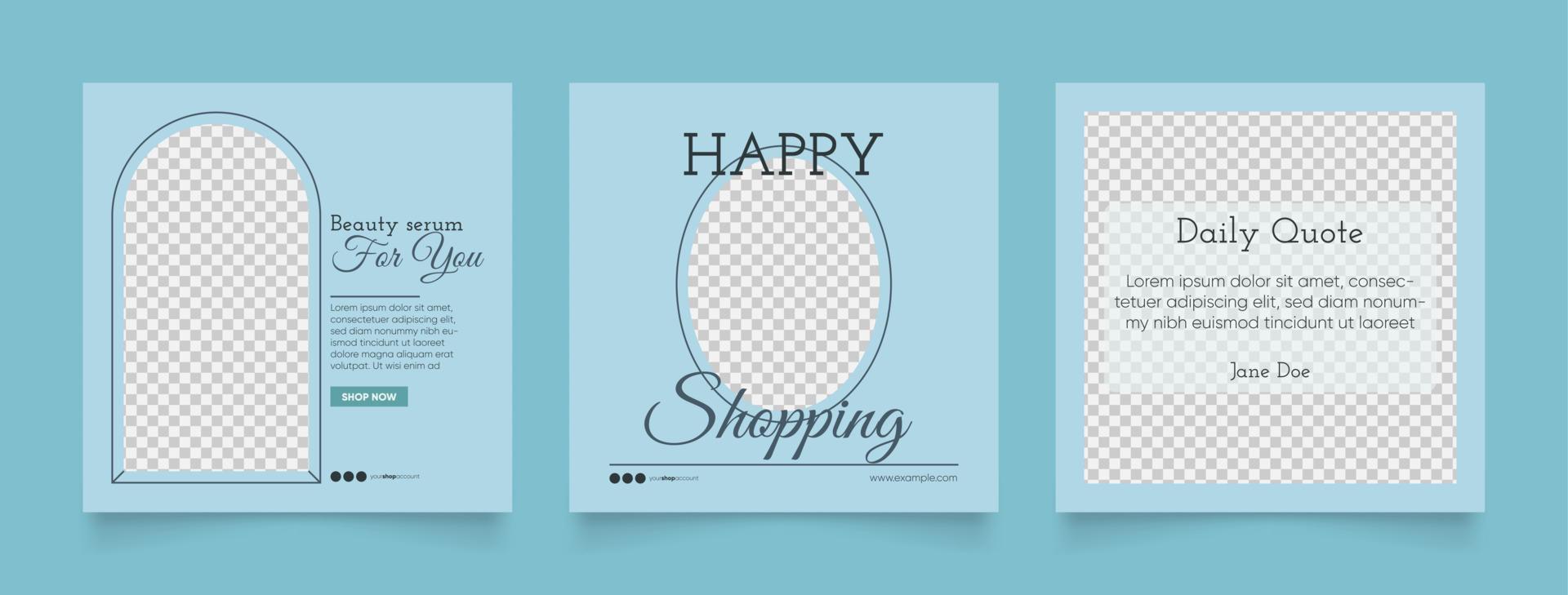 social media template banner beauty care cosmetic and spa sale promotion vector
