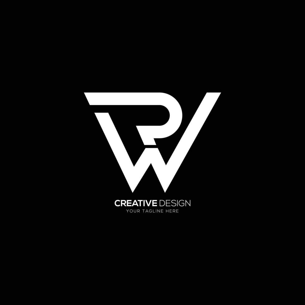 W P elegant letter monogram logo vector