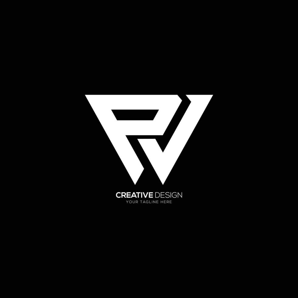 P V Modern letter design creative logo vector