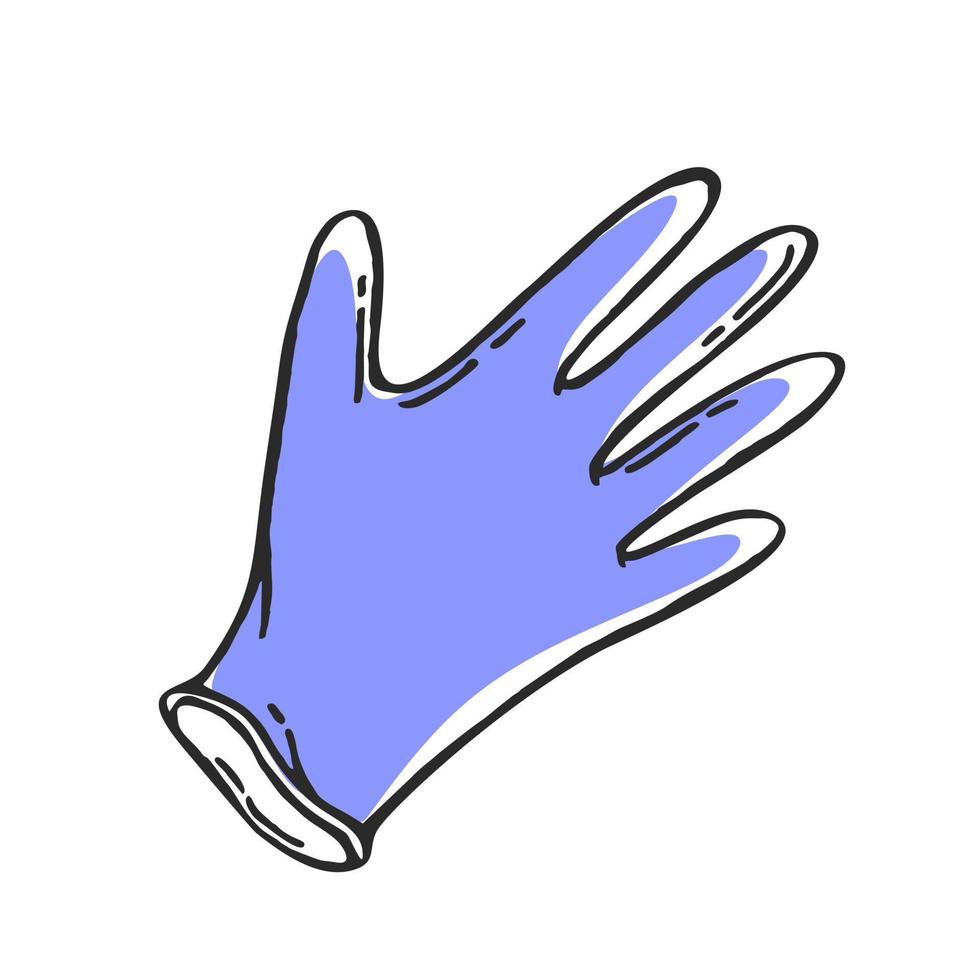 Latex glove medical pharmaceutical device. Medical devices vector hand drawn illustration