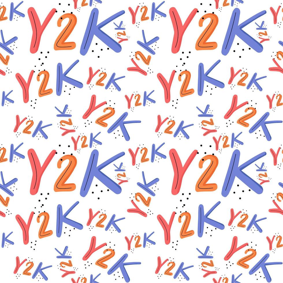 Y2k retro vintage style seamless pattern from 80s and 90s. Perfect for textile print and texture. vector