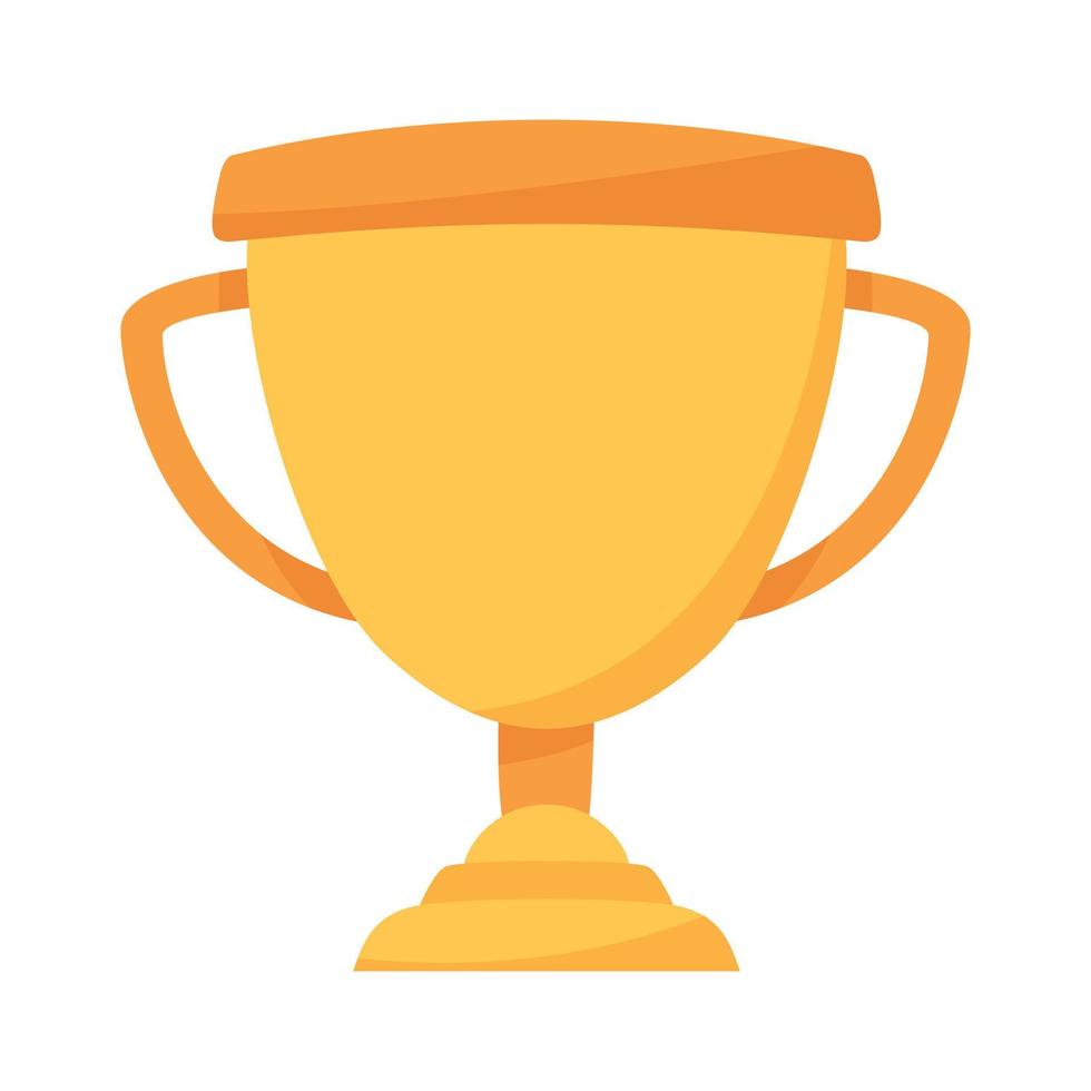 Simple flat Winner's golden trophy icon. Vector illustration for educational concept design element.