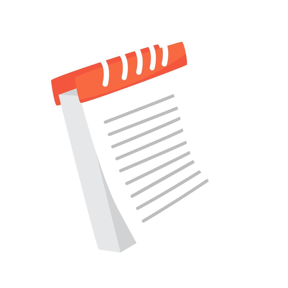 Notebook flat icon or symbol on white background. Vector illustration for educational concept design element.