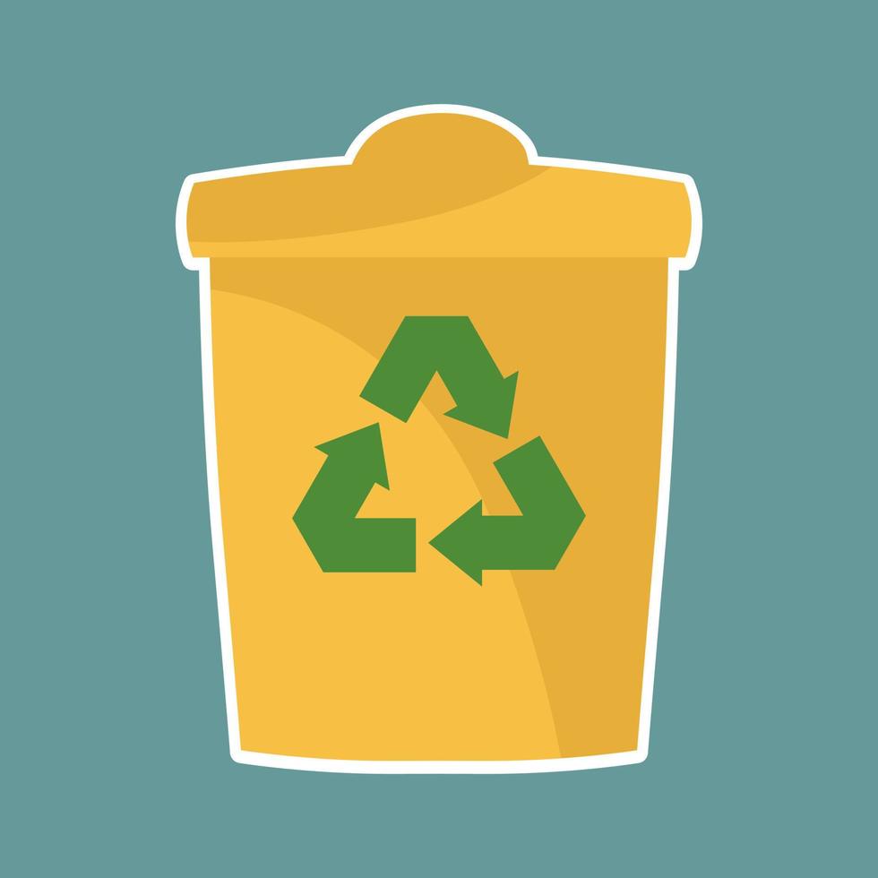 recycle bin icon design, vector illustration for green life concept in Eps 10.