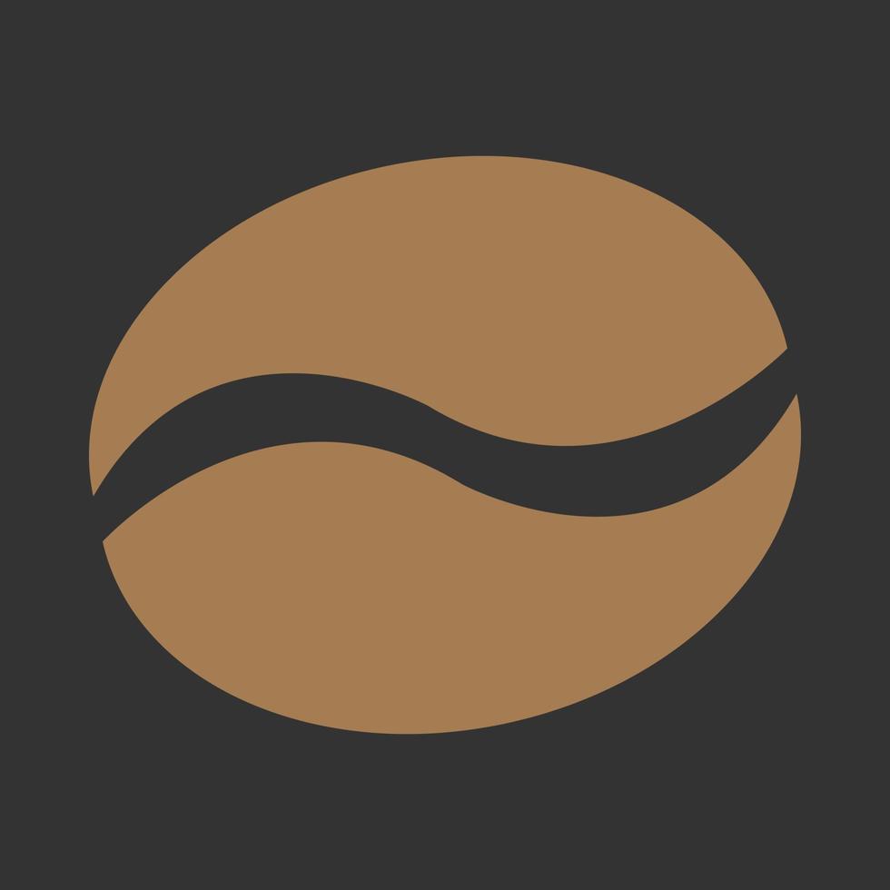 Coffee bean icon in flat style. Coffee vector illustration on black background.