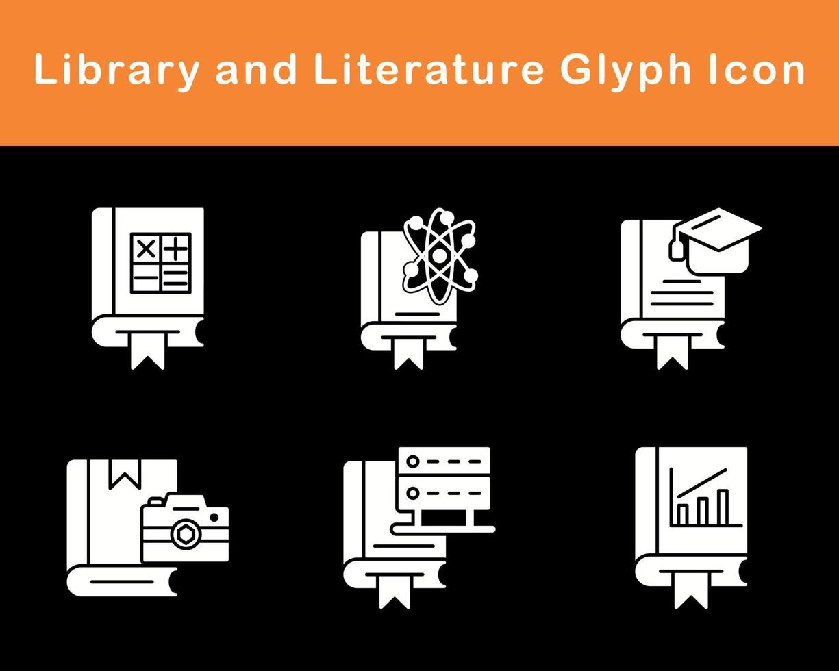 Library And Literature Vector Icon Set