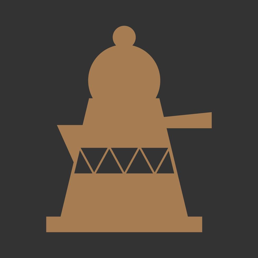 Flat mobile application coffee moka pot icon. Flat vector illustration for coffee food and beverages design element