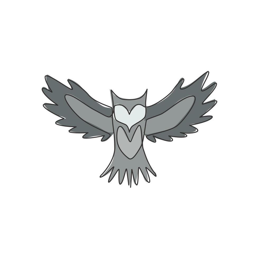 dibujo de línea continua única de pájaro búho de lujo para la identidad del logotipo corporativo. concepto de icono de empresa moderna de forma animal. Ilustración gráfica de diseño de dibujo vectorial de una línea vector