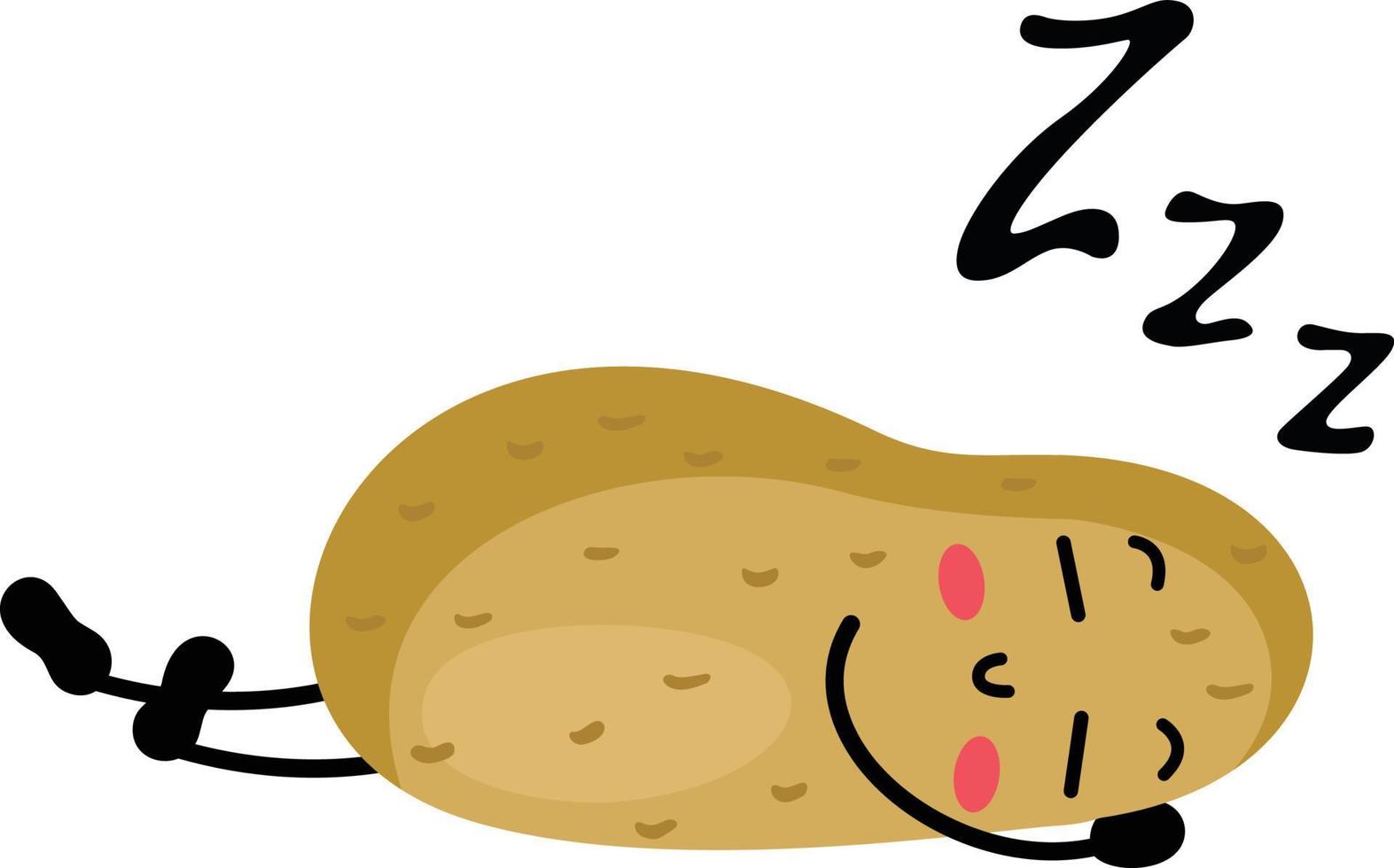 Fresh potato funny mascot sleeping 20261573 Vector Art at Vecteezy