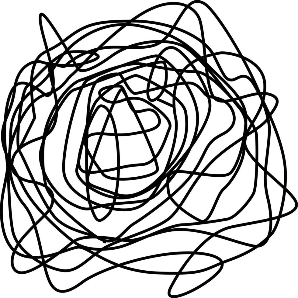 Hand drawn black line scribble vector