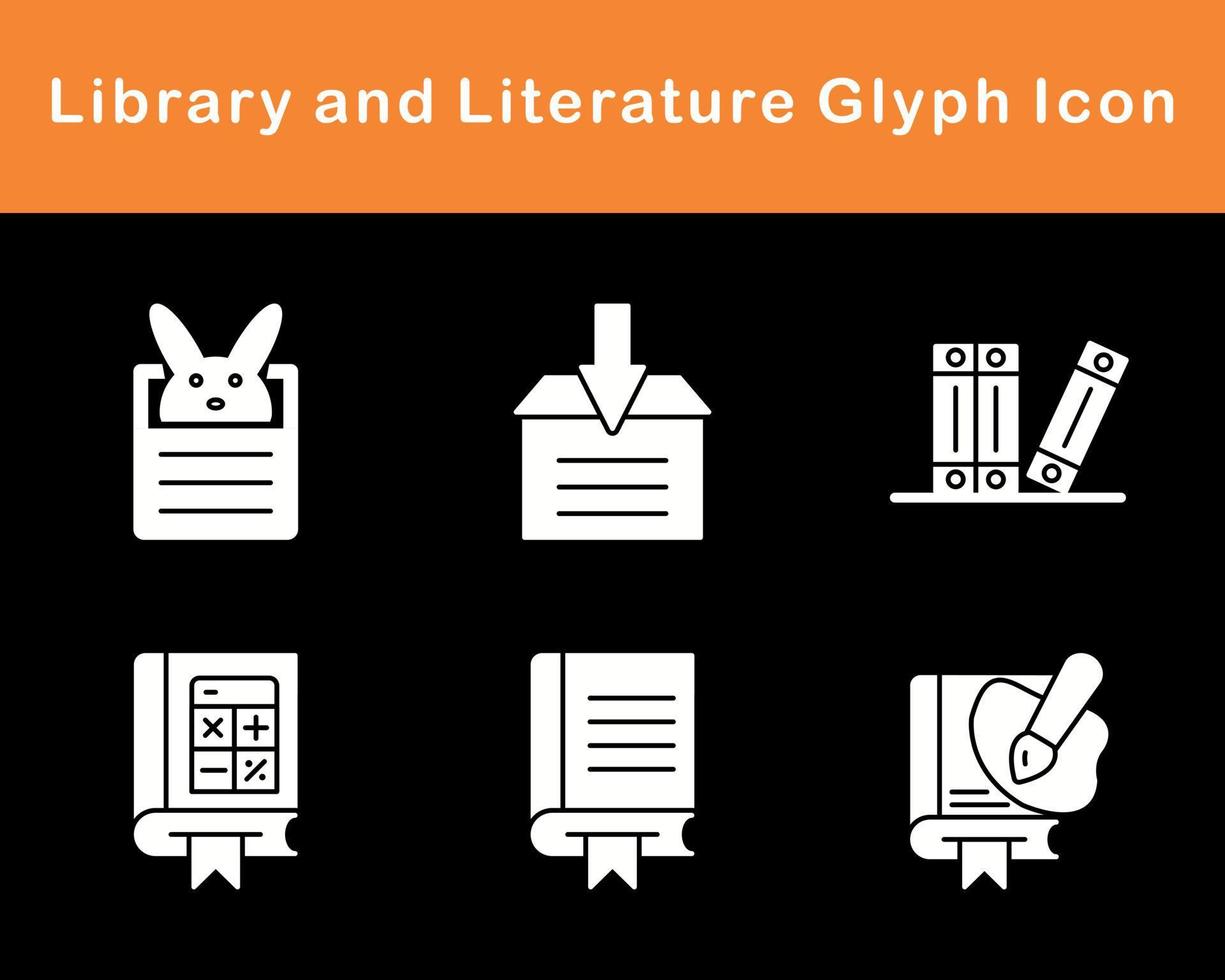 Library And Literature Vector Icon Set