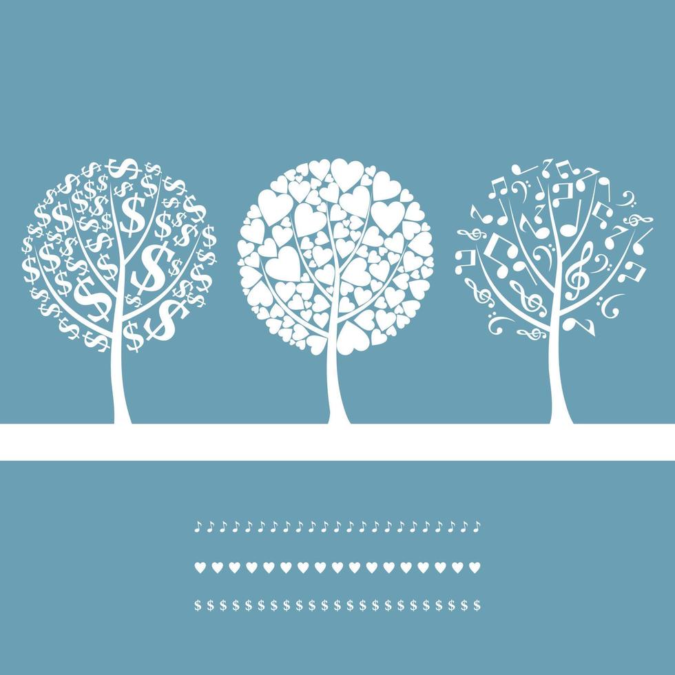 A set of trees. Vector illustration