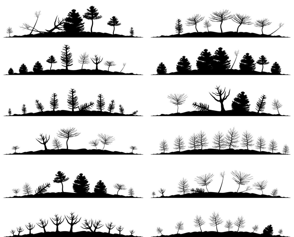 A set of trees. Vector illustration