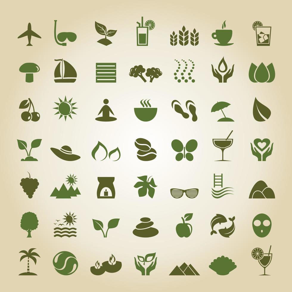Set of flat icons on a theme spa. Vector illustration