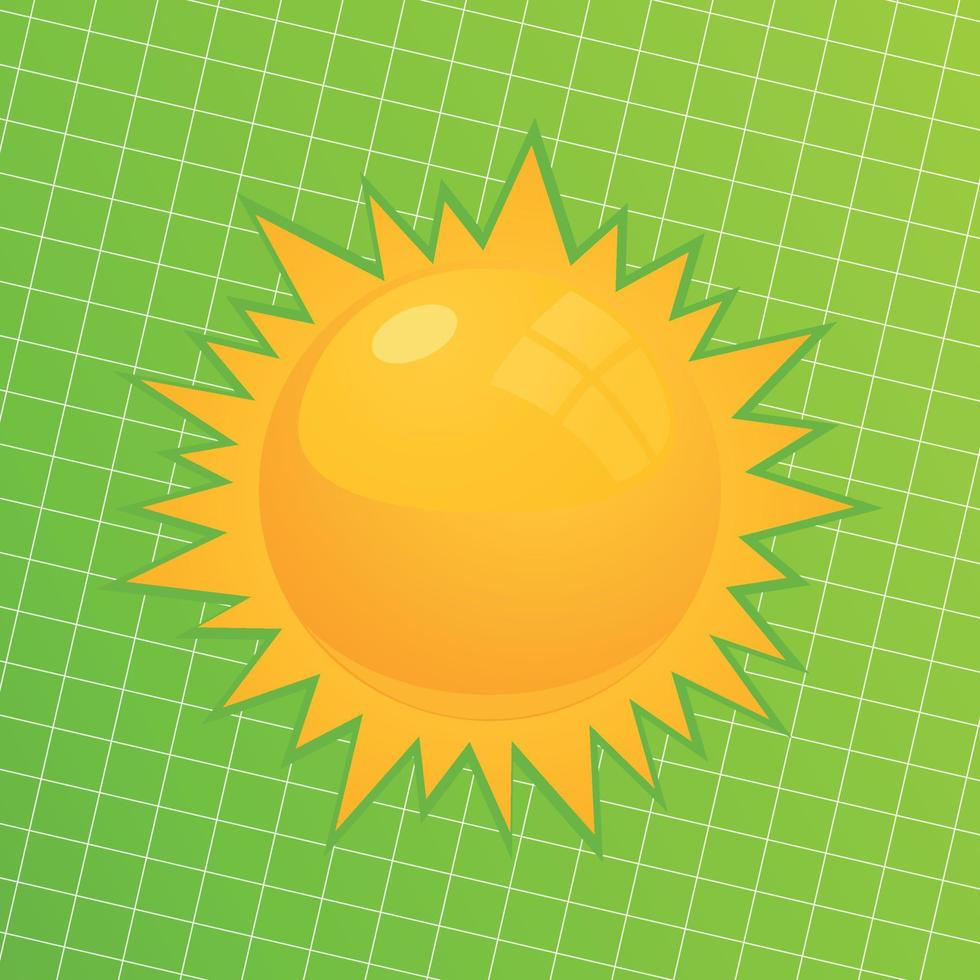 The drawn sun on a white background. A vector illustration