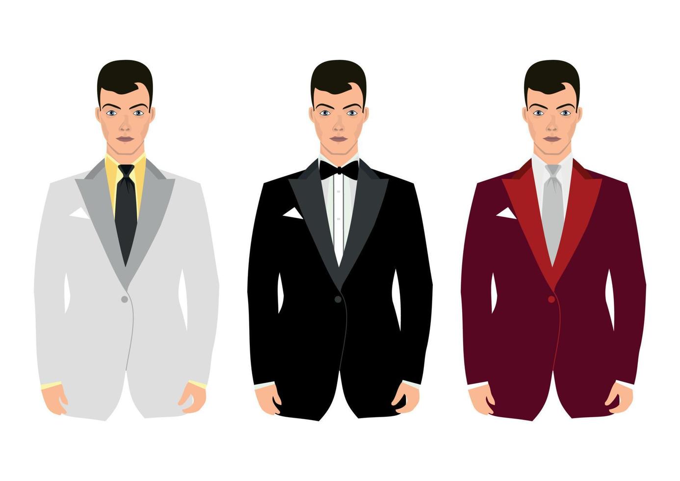 Black silhouettes of businessmen. A vector illustration