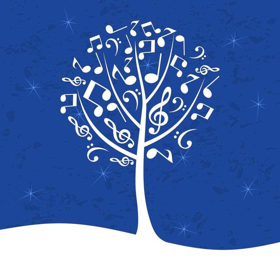 Tree from musical notes. A vector illustration