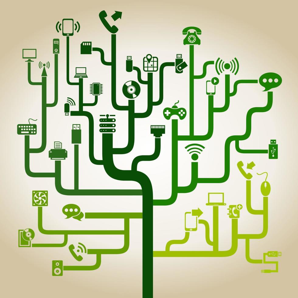 Abstraction on the topic of computer technology vector