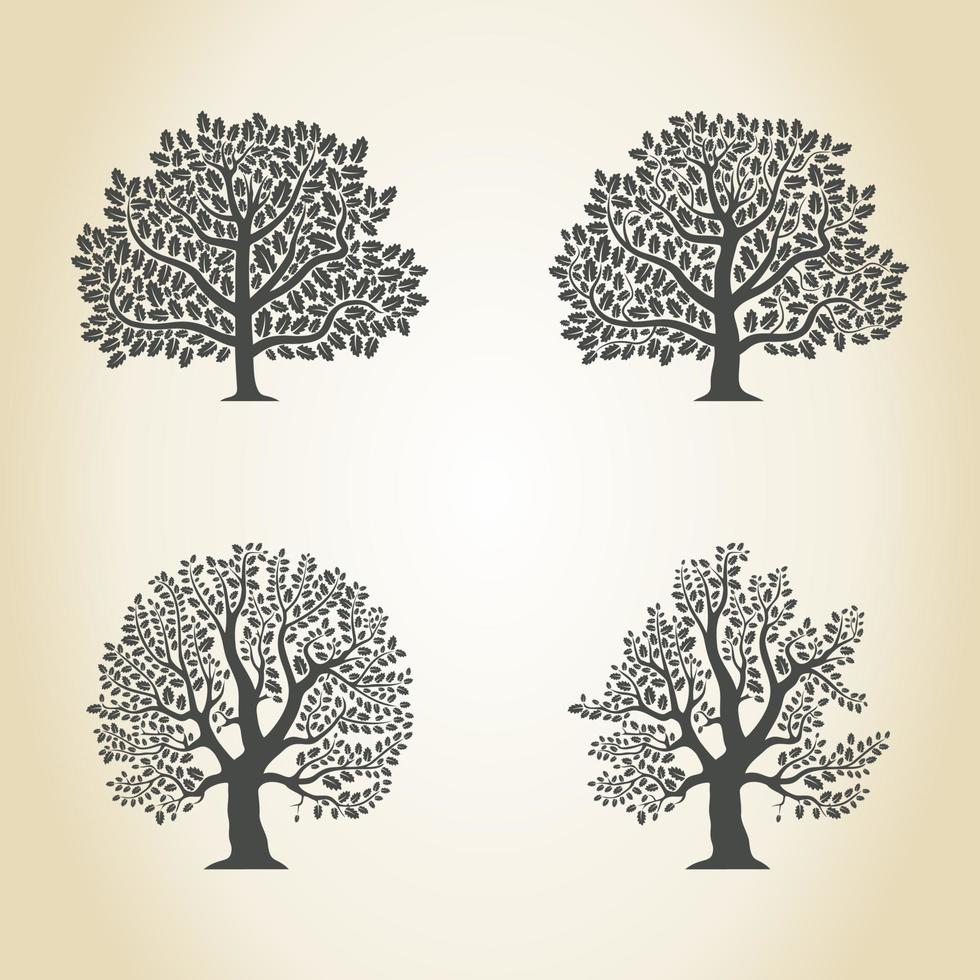 A set of trees. Vector illustration